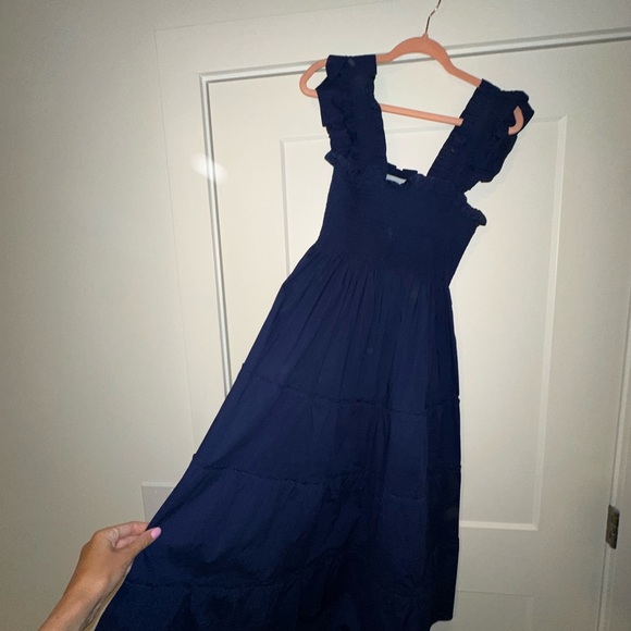 HILLHOUSE Navy Cotton ELLIE Nap Dress SMALL - Picture 6 of 6